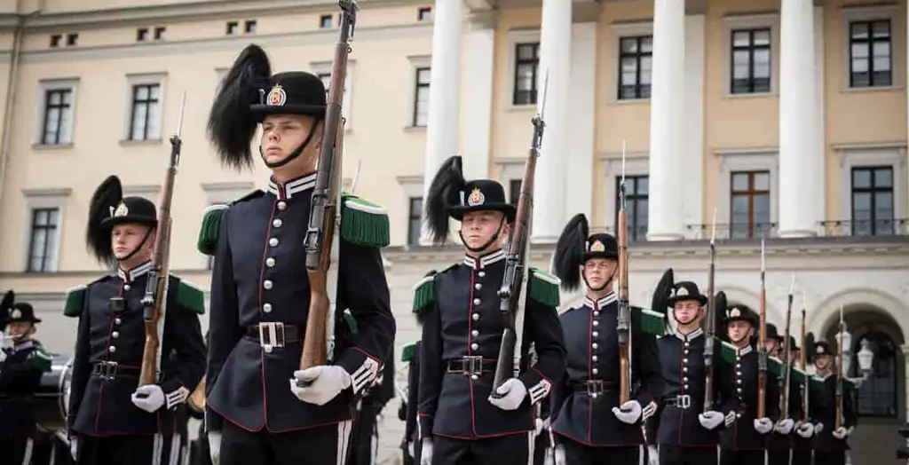 The guard outside the Royal palace in Oslo. Photo by: ohannes Maximillian Schnell, Forsvaret